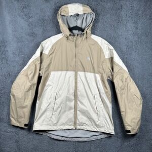 Vtg Nike ACG Storm-FIT Layer 3 Hooded Jacket Mens Large Tan Cream Colorblock